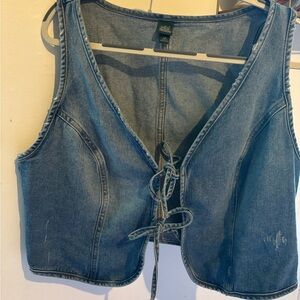 Denim Lace-Up Vest